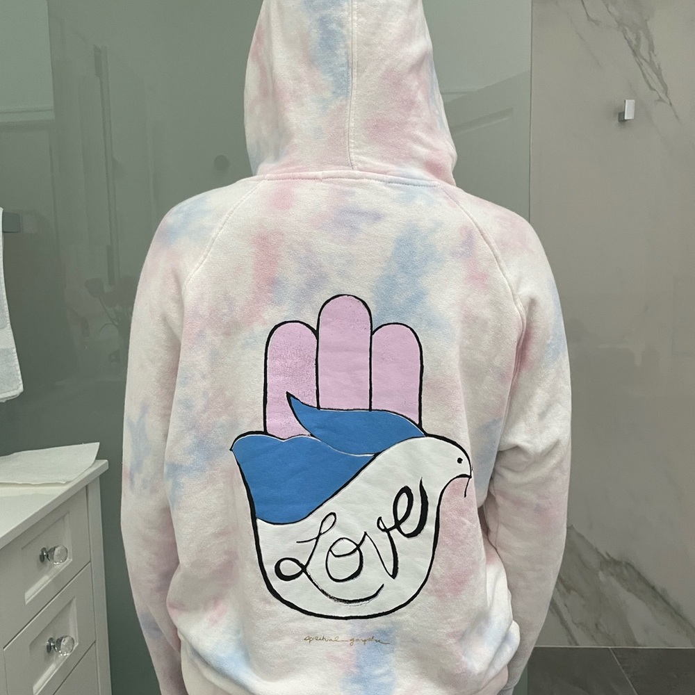 Spiritual Gangster tie dye oversized hoodie, size small.